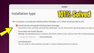 Install Ubuntu Alongside Windows Boot Manager Is Missing  How To Fix Option install ubuntu Linux ✅ [upl. by Finegan749]