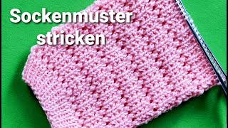 einfaches Sockenmuster stricken [upl. by Ylram]