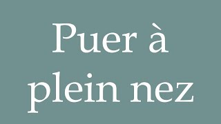 How to Pronounce Puer à plein nez Stink to the fullest Correctly in French [upl. by Irby]