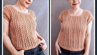 Blusa FÁCIL a dos agujas para mujer ¡Paso a paso [upl. by Rehctaht]