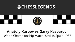 Anatoly Karpov vs Garry Kasparov World Championship Match Seville Spain 1987 [upl. by Acceb]