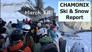 CHAMONIX Ski and Snow Report week 14  Queues Queues QUEUES [upl. by Oluas]