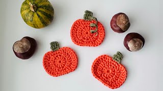 Crochet Pumpkin Applique Tutorial Kürbis Applikation Häkeln [upl. by Ekyt481]