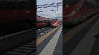 Frecciarossa 1000 in Rallentamento Nella Stazione di CivitacastellanaMagliano incrocio con ItaloEvo [upl. by Ahron]