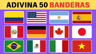 Adivina 50 Banderas del Mundo🇪🇦🇨🇴🇨🇵  Desafío de Geografía español banderas quiz [upl. by Tound]