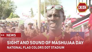 Sights and Sounds of Mashujaa Day National flag colors dot stadium [upl. by Emera]