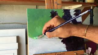 Landscape painting using Golden Open Acrylics [upl. by Hedgcock206]