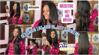 Get salon like Hair in just 5minutes MEDITIVE Hot hair Brush honestreview amazon review wow [upl. by Ntsud]