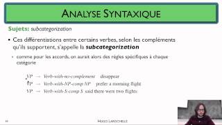 Traitement automatique des langues 67 Analyse syntaxique  syntagme verbal [upl. by Ryder123]