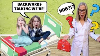 Addy and Maya Talk Backwards at the Toy Doctor [upl. by Sarena83]