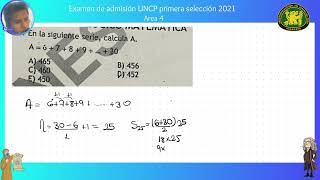 Examen de admision primera selección UNCP 2021 area 4 [upl. by Devon]