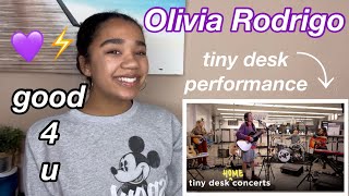 Reaction to quotgood 4 uquot  Olivia Rodrigo  Tiny Desk At Home Concert 💓 [upl. by Eikciv755]