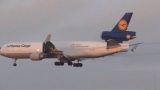 MD11 Lufthansa Cargo Landing Frankfurt DALCC [upl. by Newfeld830]