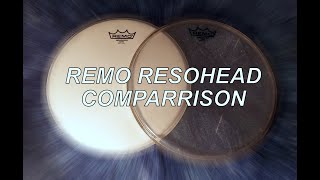 Remo Resonance Head Test Ambassador Clear vs Ambassador Coated [upl. by Mirabelle282]