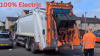 2023 Dennis eColect Bin Lorry Collecting Green Bins In Edinburgh [upl. by Nahc]