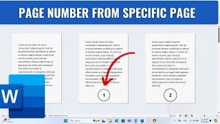 How to Add Page Numbers from a Specific Page in Word [upl. by Daniel]