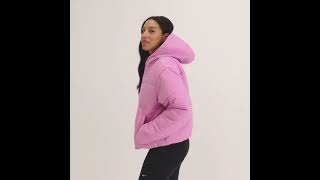 NIKE Sportswear Therma FIT Classic Puffer Jacket Hooded Shiny Pink Women  FZ5899A632  JDSports [upl. by Fen]