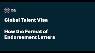 Format of endorsement letters should be  Global talent visa UK  Tech Nation [upl. by Lubba172]