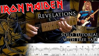 Iron Maiden  Revelations Dave Murrays solo lesson with tablatures and backing tracks [upl. by Nofpets187]