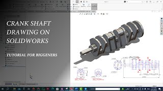 CRANK SHAFT DRAWING SOLIDWOKS TUTORIAL BIGGENERS رسم عمود الكرنك باستخدام السوليدوركس بالعربى [upl. by Ynahpit17]