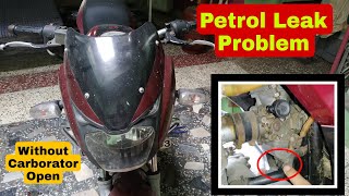 Pulsar 150 carburetor petrol leaking  bajaj pulsar 150 [upl. by Ainitsirhc]