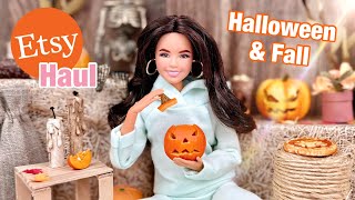 Barbie Fall amp Halloween Haul Etsy Clothing Items amp Accessories  Realistic Doll Miniatures [upl. by Remot979]