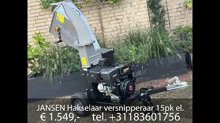 JANSEN Hakselaar versnipperaar 15pk el start gts1000 PRO [upl. by Adaline]