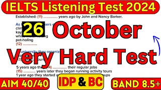 26 October 2024 IELTS LISTENING PRACTICE TEST WITH ANSWERS  IELTS Listening  IDP amp BC [upl. by Frannie351]