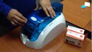 ScholarChip Evolis Printer  How to change the printer ribbon [upl. by Ylak]