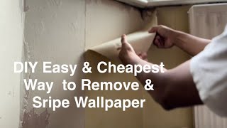 DIY  Trick To Remove and Strip Wallpaper [upl. by Levram]