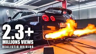 Nissan GTR R35 Extreme Exhaust Flames  Sound LOUD 🚗💨🔥 [upl. by Mochun]