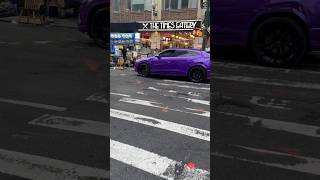 Purple Lamborghini urus in NYC [upl. by Zehcnas]