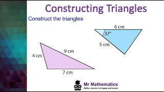 Constructing Triangles using a Pair of Compasses and Protractor [upl. by Nyladnor]