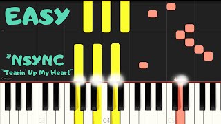 NSYNC quotTearin Up My Heartquot  EASY Piano Tutorial [upl. by Enaek]