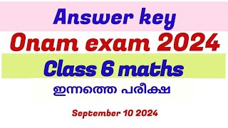 Class 6 maths onam exam model question paper 2024 answerkeyclass6maths onamexam2024class6maths [upl. by Allveta]