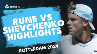 Holger Rune vs Alexander Shevchenko Highlights  Rotterdam 2024 [upl. by Annhoj]