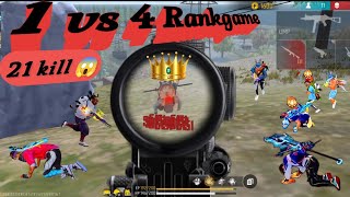 No Cut No edit No Gunskin 21 kill💪 mobile Rank game play video freefire totalgaming [upl. by Euk]