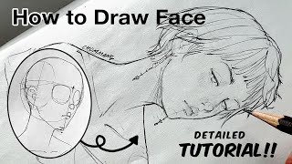 How to Draw a SemiRealistic Portrait with Simple Method [upl. by Balliol]