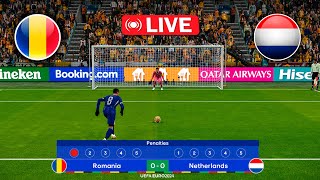 live Penalty  Romania Vs Netherlands  UEFA Euro 2024 Round 16  Penalties  PES Realistic [upl. by Behlau]