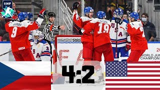 ČESKO VS USA ČTVRTFINÁLE MISTROVSTVÍ SVĚTA V HOKEJI 2022 U20 [upl. by Saturday]