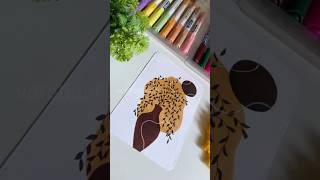 Coloring using only Brown￼ Doms pen Boho Art shorts pottery doms [upl. by Ardnuaed]