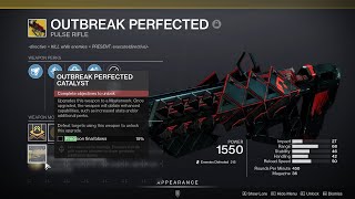 HOW TO GET OUTBREAK PERFECTED CATALYST  DESTINY 2 [upl. by Cornel]