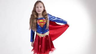 💥Supergirl Costume for Girls Deluxe edition  Made By Funidelia [upl. by Retsevlys]