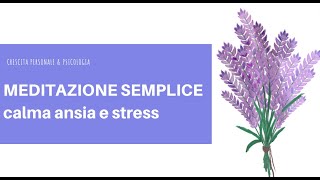 MEDITAZIONE GUIDATA SEMPLICE esercizio di respirazione per rilassarsi calmare ansia e stress [upl. by Inalaehak]