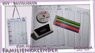 DIY  Familienkalender zum ausmalen [upl. by Egas]