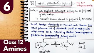 6 Gabriel phthalimide synthesis of primary amines Preparation of amines Amines Class12 Chemistry [upl. by Ahseat]