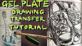 Gel plate drawing Emboss  Crayon combo [upl. by Ahsiekan157]