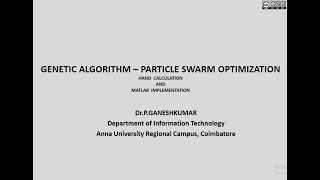 10  GA amp PSO Hand Calculation and Matlab Implementation [upl. by Drauode271]