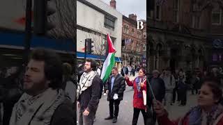 UK Locals Clash With ProPalestine Protestors Over Roadblock [upl. by Allerim]