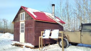 Offgrid Workshop Project Pt 10  Finishing Tin Roof Installing Lights New Hinges Wiring Panels [upl. by Ihcalam]